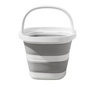 Secchio pieghevole portatile, auto in silicone, pesca all'aperto, viaggio, casa, multiuso, bacinella(Grey-10L)