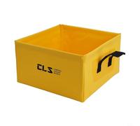 Secchio pieghevole quadrato da 13 l, 28,5 cm, dimensioni compatte (giallo) | Telone industriale 500D, resistente alle perdite, ad asciugatura rapida, in posizione verticale, con custodia per il