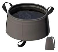 Secchio pieghevole - Secchio da campeggio | Contenitore d'acqua da campeggio regolabile, 8,5 L ad alta resistenza al calore, bacino pieghevole con manico (cachi)