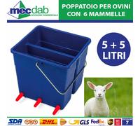 Secchio Poppatoio Per Allevamento Ovini Con 6 Mammelle 5 + 5 LT