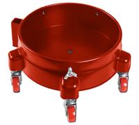 Secchio portatile per auto con 5 ruote, 2 pulegge del freno, carico di 113,4 kg, base in PP spessa 4 mm, pulizia automatica, giardinaggio, rosso (rosso)