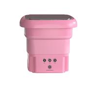 Secchio portatile per il lavaggio con cestello di scarico a secco, mini tubo di scarico per rondella pieghevole secchio portatile per calze biancheria intima US 110 V-220 V/829 (colore: rosa)