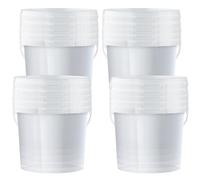 Secchio POSH con coperchio 10L - Trasparente, in plastica, resistente agli alimenti, a prova di perdite, inodore, robusto, stabile, ermetico, secchio con manico (20, 10 litri)