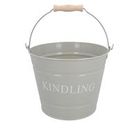 Secchio premium per riporre in legno di ulivo + maniglia porta camino