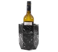 Secchio refrigeratore per vino in marmo nero, 16,5 cm, fatto a mano, 750 ml, refrigeratore per bottiglie di vino e champagne, per feste, cucina, bar, carrello, decorazione per raffreddare e mantenere