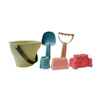 Secchio sensoriale da spiaggia, Giocattoli da spiaggia per con secchio e pale, Set di 6 giocattoli di sabbia include secchio, stampi per la costruzione del castello, kit di strumenti per rastrello