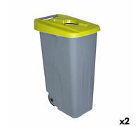 Secchio Spazzatura con Ruote Denox 110 L Giallo 58 x 41 x 89 cm