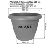 Secchio Vaso per Piante Fioriera Campana Ripp / Sottobicchieri - Anche Come Set