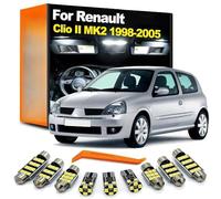 SECDRPOQA 8 Pezzi LED Interno Cupola Lettura Tronco Luce Kit, per Renault Clio II 2 MK2 1998 1999 2000 2001 2002 2003 2004 2005