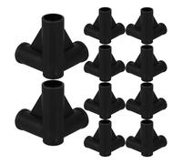 SECFOU 10 Connettori a Giunto a T per Box, Raccordi in Plastica Pp Nero per Tubo Ø19mm, Accessori per Recinzione Sicurezza Interni Bordi Lisci, Montaggio Rapido e Riparazione