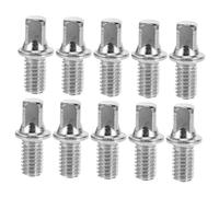 SECFOU 10 Pezzi Viti per Chiave del Tamburo M6x10mm in Ferro Placcato Argento, Dimensioni Precise e Fissaggio Sicuro per Tamburo e Asse del Pedale