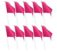 SECFOU 100 Pezzi Piccole Bandiere Rosa da Tenere in Mano in Pvc e Stoffa Resistenti e Leggere per Decorazioni in Classe