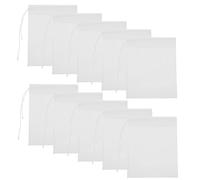 SECFOU 100 Pezzi Sacchetti per Spezie Cordoncino Non Tessuto Bianco, Filtro Riutilizzabile a Rete Fine per Tè e Ingredienti, per Cucina e Infusi