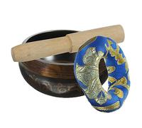 SECFOU 1set Ciotola Cantante Tibetana Con Bastoncino Legno e Cuscino Per Meditazione e Relax Perfetta Per Yoga e Musicoterapia Suono Armonico Per Rilassamento e Benessere