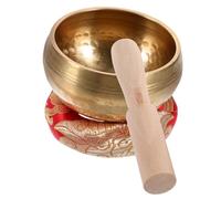 SECFOU 1set Ciotola Da Canto Tibetana Per Meditazione Con Cuscino e Mazzuolo Accessorio Per Yoga e Rilassamento Suono Calmo e Rilassante Per Uomini e Donne
