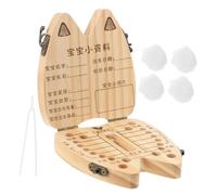 SECFOU 1set Scatola Portadentini Legno Per Ragazzo Ragazza Organizzatore Ricordi Con Spazio Per Ombelico e Fetali Personalizzabile Con e Data Di Nascita Unico Per Crescita Infanzia