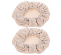 SECFOU 2 Pezzi Copertura in Stoffa Beige Riutilizzabile e Lavabile per Barattoli e Bottiglie Kit Sostituzione Tappi per Cucina