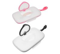SECFOU 2 Pz Custodia Portatile per Salviette Umidificate Neonati Coperchio, Contenitore da Viaggio Riutilizzabile per Salviette Borsa Cambio Pannolini e Neonati