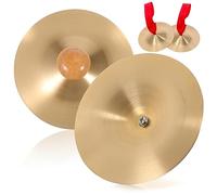 SECFOU 2paia Cymbali Da Dito Con Manici Legno Strumento Musicale Per Ballerini e Feste Per Danza Del Ventre e Performance Teatrali