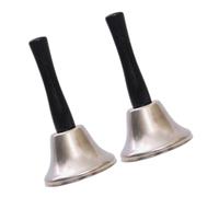 SECFOU 2pcs Creativo Mano Campana Attrezzature Didattiche Pratiche Unico Desktop Domestico Ornamento Handbell Portatile (argento)