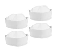 SECFOU 4 Pezzi Cappello da Ufficiale Bianco in Poliestere per Uomo e Unisex, Design Classico Nautico, Comodo e Versatile per Feste e Crociere