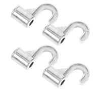 SECFOU 4 Pezzi Ganci in Lega di Alluminio per Bastone Armadio, Supporti Design Semplice e Diametro Interno 1,3 Cm, per Cucina e Soggiorno