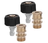 SECFOU 4 Pezzi Kit Adattatore per Idropulitrice Ugello a M22, in Rame Raccordi Rapidi e Accoppiatore Girevole 1/4" per Estensione e Resistenza alla Pressione