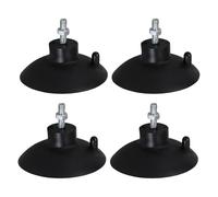 SECFOU 4 Piedini a Ventosa con Filettatura M6 per Tagliapatate, Cuscinetti Antiscivolo in Plastica Nera, Piedini di Aspirazione Industriali per Superfici Lisce, Montaggio senza