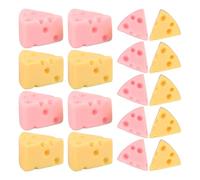 SECFOU 40 Pezzi Ciondoli a Forma di Formaggio in Resina Gialla e Rosa, Mini Ornamenti per Custodie per Telefoni Fai da Te, Decorazioni Artigianali per Festival e Accessori Personalizzati