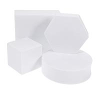 SECFOU 4pezzi Geometric Cube Photography Props Decorative Foam Display for Cosmetics Jewelry and More Lightweight and Portable Photo Backdrops