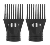 SECFOU Accessori per Phon Chioma 2pezzi Pettine Aria in Plastico Nero, Attacco Ugello per Asciugacapelli Concentratore per Styling e Asciugatura Professionale