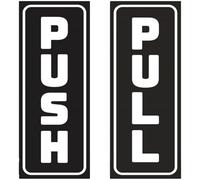 SECFOU Adesivi per Porte Rettangolari 4x13 Cm Pull Push in Pvc Nero Autoadesivi per Ristoranti e Hotel, Adesivo Promemoria per Superfici Lisce come Vetro, Metallo e Piastrelle, Set da 2