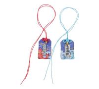 SECFOU Amuleto Giapponese Omamori 2 Pezzi Ciondolo Portafortuna Ricamato, Sacchetto Tradizionale Blu per Protezione, Decorazione Casa e Auto, Amuleto per Buona Fortuna e Benedizione
