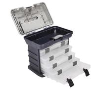 SECFOU Box Porta Attrezzi a 4 Livelli con Maniglia, Capiente, Pp ABS | Valigetta Portautensili, Custodia Portaoggetti, Box Porta Attrezzi per Uso Pratico