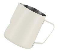 SECFOU Brocca per Schiumare Latte Espresso in Acciaio Inox 304 da 600ml Scala Interna Bianca, Impugnatura Ergonomica e Design per Latte Art, Adatta a Uso Domestico e Professionale