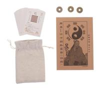 SECFOU Carte i Ching 64 Esagrammi e Monete di Ottone per Divinazione, Kit Feng Shui Guida per Ricchezza e Interpretazione, Set per Principianti