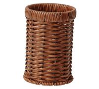 SECFOU Cesto Portaposate Intrecciato in Finto Rattan per Cucina e Tavola Organizer Compatto per Utensili e Posate Porta Posate da Tavolo Multifunzionale per Casa Ufficio e Camper