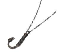 SECFOU Collana Custodia Piccola per Ceneri di Animali e Umane in Acciaio Inox Commemorativa Ciondolo a Forma di Gancio da Pesca Nero per Uso Quotidiano Femminile