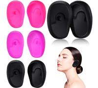 SECFOU Copriorecchie in Silicone Flessibile 4 Paia per Uso in Salone di Parrucchiera Protezione Auricolare Regolabile e Facile da Pulire