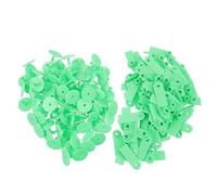 SECFOU Etichette Incisione Precisa in Plastica Verde per Bestiame 100 Auricolari e Design Monopezzo Antifrode per Bovini e Suini in Allevamento Domestico