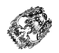 SECFOU Maschera da Carnevale Scheletro Nera in Metallo e Acrilico Leggera Design Svuotato per Masquerade e Occasioni di Travestimento Elegante e Creativa