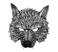 SECFOU Maschera da Cosplay Lupo Mannaro Mezza Faccia Taglia Unica per Halloween e Feste Accessorio Creativo e Realistico per Adulti e Copertura Viso per Travestimenti e Giochi di