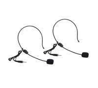SECFOU Microfono Cuffia a Filo Unidirezionale 2 Pezzi Gancio Auricolare per Amplificatore Vocale, Microfono Montato sulla Testa Comodo e Stabile, Accessorio Audio per Lezioni, Streaming