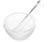 SECFOU Mortaio di vetro con pestello per uso domestico e laboratorio ciotola per macinare medicinali in polvere chimica e pillole e sicuro per cucina ed esperienze