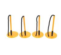 SECFOU Penna da Banco Sicura con Catena in Plastica e Base Adesiva Gialla, Costruzione Robusta, Soluzione Efficiente per Firme in Banche e Uffici, Confezione 4 Pezzi