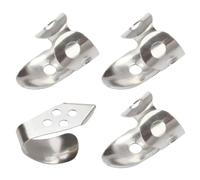 SECFOU Plettro per Pollice e Dito in Acciaio Inox Regolabile Set da 4 Pezzi per Chitarra e Banjo Superficie Liscia Protezione Dita per Musicisti