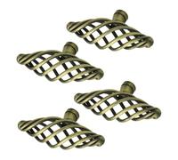 SECFOU Pomelli per Mobili in Lega di Rame Stile Nordico Design a Gabbia Animale, Base Solida e Resistente, Set da 4 Pezzi per Cassetti e Armadietti Cucina