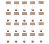 SECFOU Porta Segnaposto in Legno con Base Rotonda Pesante e Clip a Forma di Cuore, Supporto Rustico per Note e Menu Brevi, per Feste e Celebrazioni All'aperto