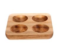 SECFOU Portauova in Legno Di Acacia Quadrato 4 Scomparti, Vassoio Per Uova Da Banco Resistente e Infrangibile, Custode Per Cucina e Piano Di Lavoro, Per Frigorifero e Tavolo Da Lavoro