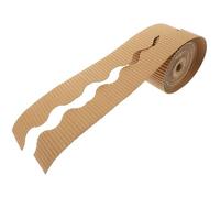 SECFOU Rotolo Bordo Smerlato in Cartone Kraft per Decorazioni Bacheca, Rifinitura Resistente All’usura, Bordo Decorativo per Aula e Ufficio, Materiale Fai da Te Personalizzabile, 1 Pezzo